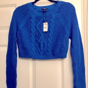 NWT! Cobalt blue cropped Express Sweater